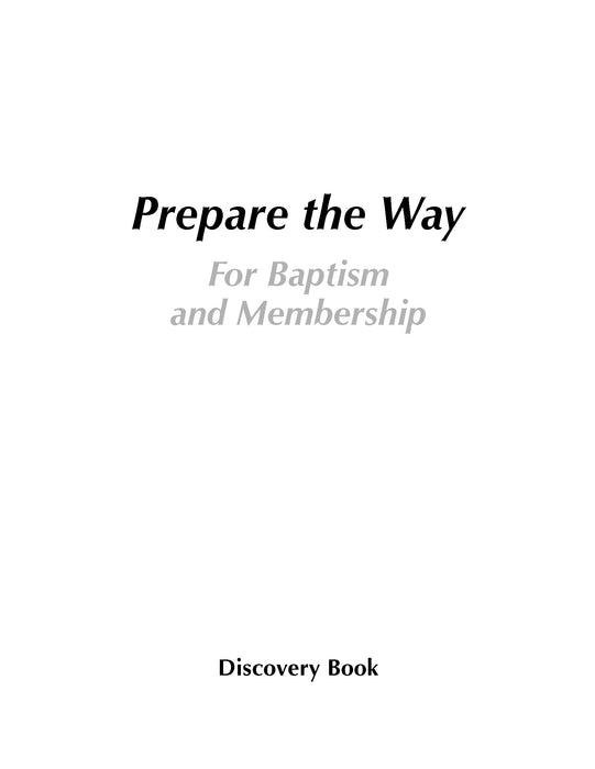 Prepare the Way Discovery Book