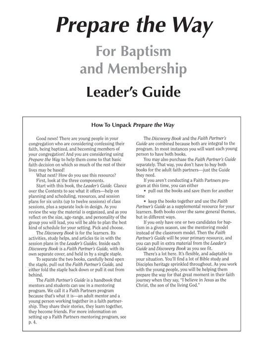 Prepare the Way Leader's Guide (Downloadable PDF)